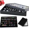 100 Ring Lady Jewelry Display Storage Box Case Tray Show Organiser Holder Black#