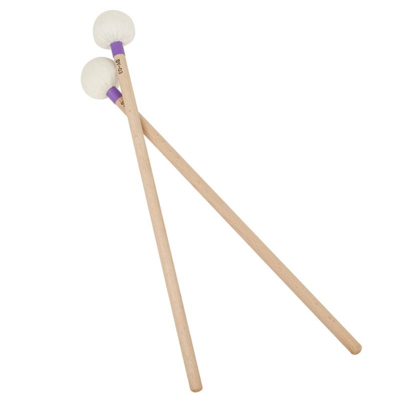 1 Pair Of Dy-03 High-quality Felt + Maple Timpani Sticks Oval Shape Stable Combination Precision
