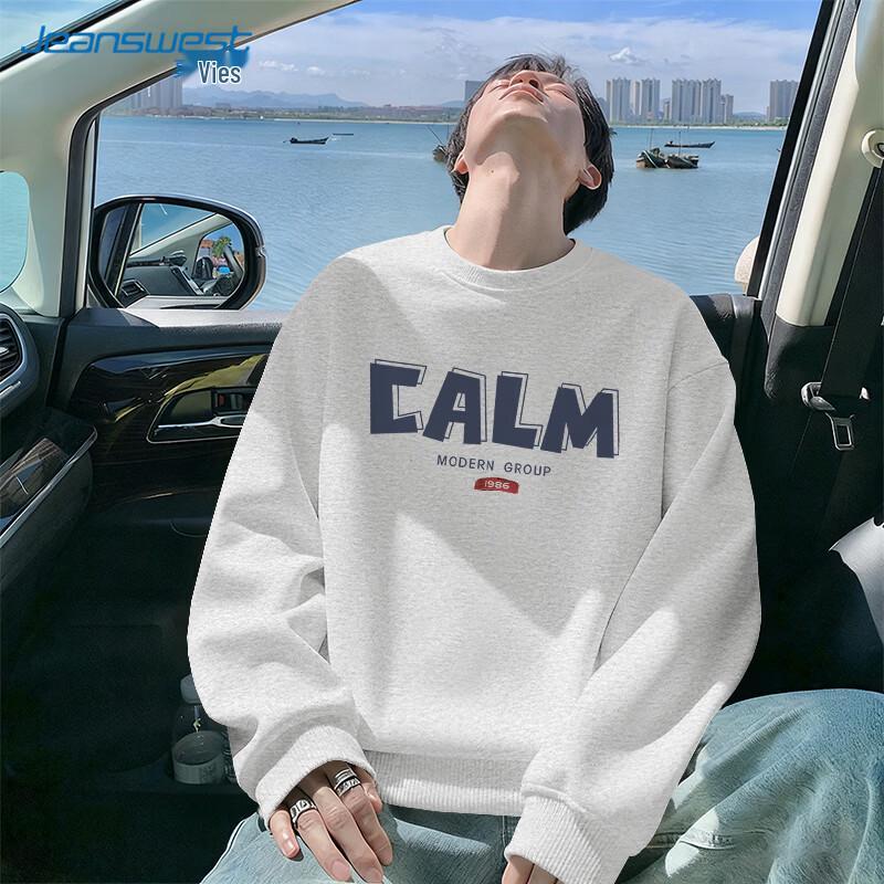 Jeanswest Men s Thin Style Logo Print Crewneck Sweatshirt M