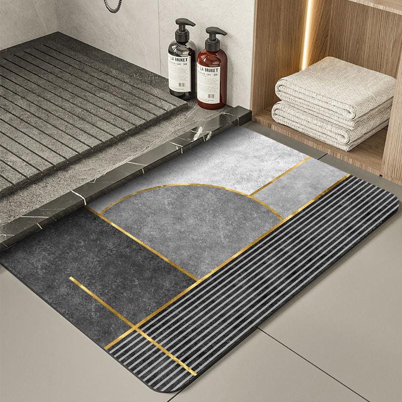 1PC Bathroom Absorbent Floor Mat Diatom Mud Upholstered Toilet Foot Mat Toilet Non-Slip Quick Drying Floor Mat Home Decor