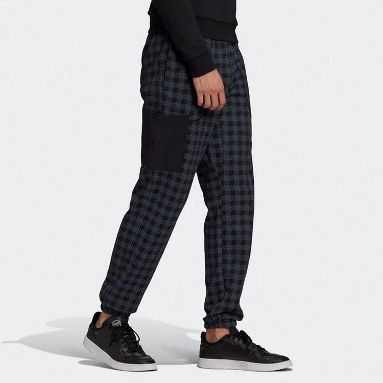 Adidas Originals Checkered Knit Sports Pants Men Bottoms Black GD9347