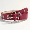 Punk Style Star Buckle Decorative Belt with Multiple Holes Small Star Shaped Eyes Multifunctional Belt Vintage Rivet Waist Belt
