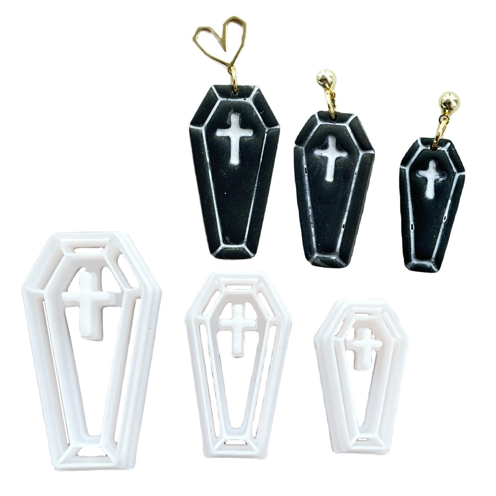 

3 Pcs Halloween Crosses Clay Cutter Clay Cutting Molds Crossed Clay Earring Cutter Decorative Molds for Jewelry Making