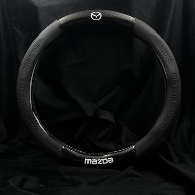 Für Mazda 3 5 6 SKYACTIV Axela Atenza CX30 CX5 CX8 CX9 MX5 RX8 RX7 BT50 Kohlefaser Leder Auto Lenkradabdeckung Zubehör