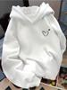 Kids' Y2K-style Hoodie Featuring a Minimalist Heart Print;a Fleece-lined, Thickened Sweatshirt Perfect for Autumn and Winter Street-style Casual Wear.