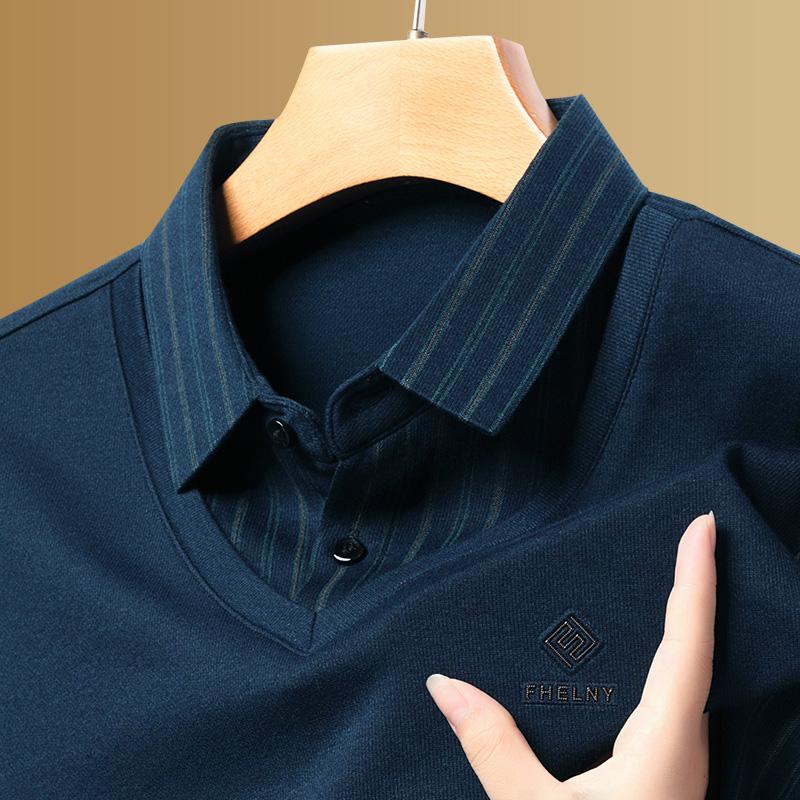 Men's Woodpecker Two-Piece Sweater Shirt, Plus Velvet, Thick Knitwear for Autumn/Winter.