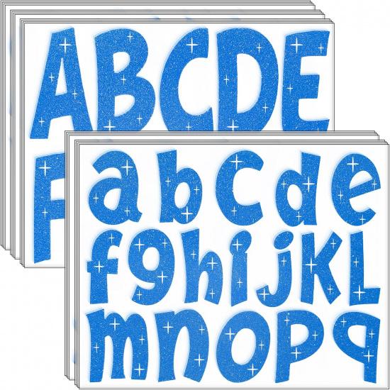 260 PCS Bulletin Board Letters 4 Inch Glitter Large Sticker Letters for Bulletin Board Self-Adhesive Alphabet Poster Board Letter for Classroom Home