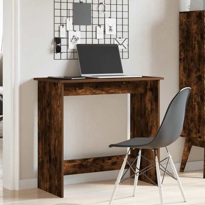 VidaXL Bureau chêne fumé 80x40x75 cm bois d'ingénierie, bureau, bureau d'étude,, bureau d'ordinateur, mobilier de bureau à 860458