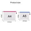 5pcs A4/A5 Document Folder Grid Zipper Bags Office Educational Supplies Waterproof Document File Stationery Storage Bag TMZ