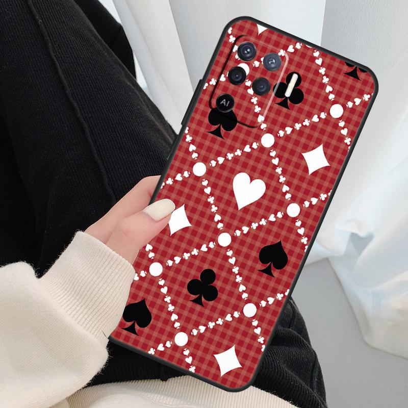 CASINO PLAYING CARDS Case For Oppo A18 A38 A58 A78 A98 A80 A60 A40 A96 A76 A16 A94 A74 A54 A15 A17 A57 A77 A5 Pro