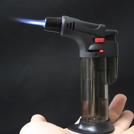 Kitchen Torch Windproof Refillable Plastic Security Lock Butane Torch for Camping