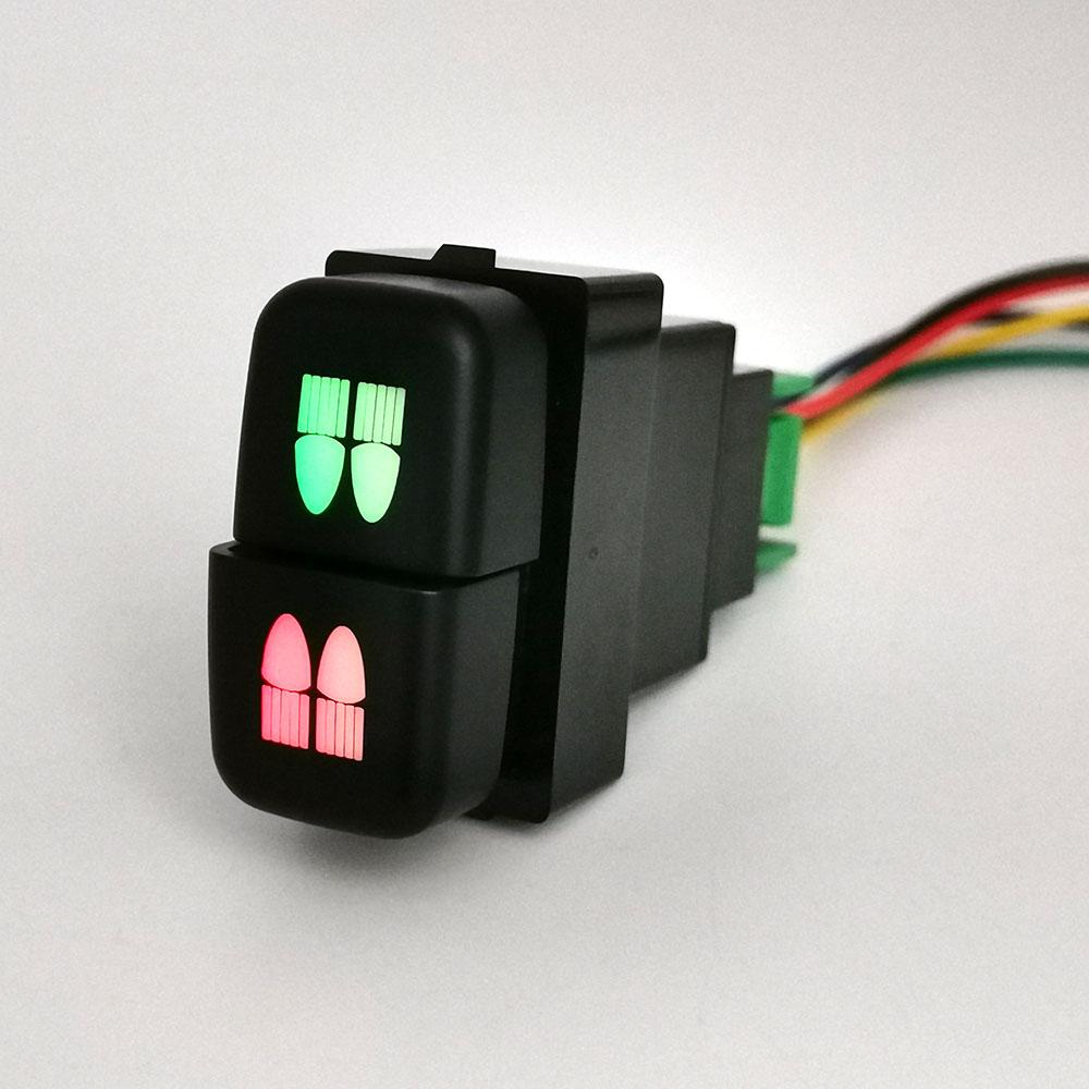 DC12V Car Dual key Switch LED DRL Fan Power on off Radar Switch Button with wire For Mitsubishi Pajero Triton ASX Lancer