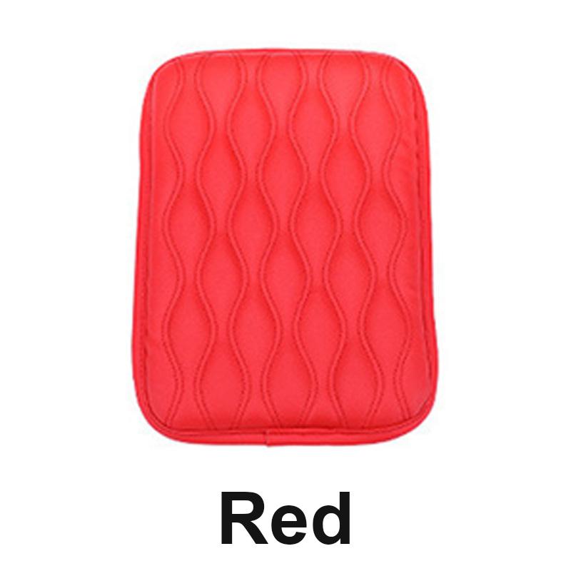 

Подлокотник автомобиля из искусственной кожи, защитная подушка для центральной консоли, чехол для ящика для хранения подлокотников с вышивкой в виде волны красный