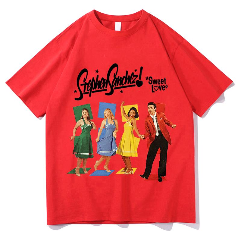 

Stephen Sanchez Love Love Love Tee Short Sleeve Oneck Summer Female Tshirt Casual Loose Design Graphic Merch Women Top Clothes S