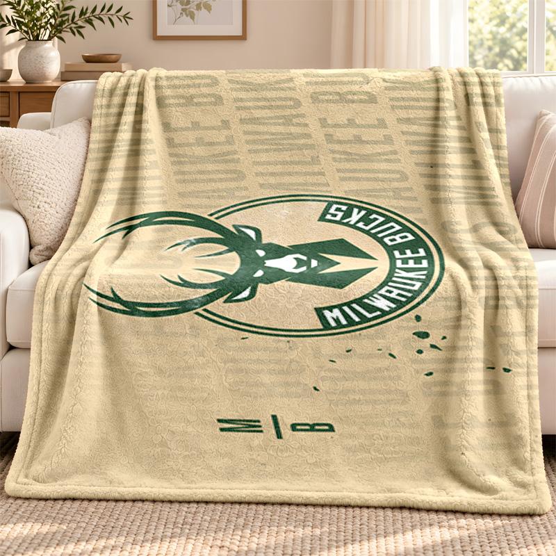 Milwaukee Bucks blanket Flannel Blanket Soft Cozy Plush Throw for Sofa Bed Lightweight Home Decoration Outdoor camping