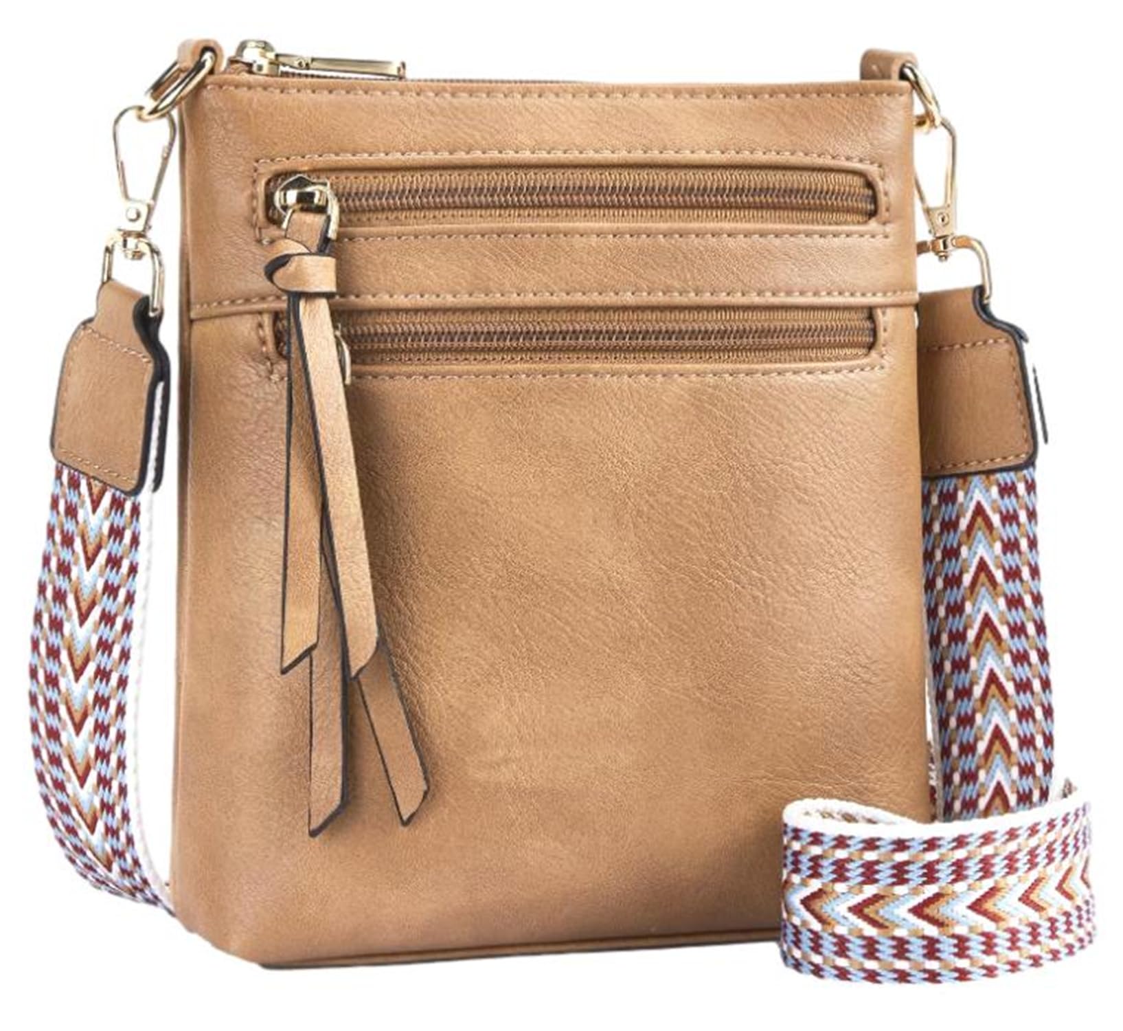 

Crossbody smartphone shoulder mini synthetic for women [a-fua] pouch, case, bag, bag, crossbody, leather, (light brown)
