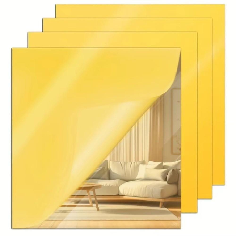 4pcs Thickened Acrylic Mirror Stickers 20/30cm DIY Art Stickers New 3D Mirror Stickers  Living Room