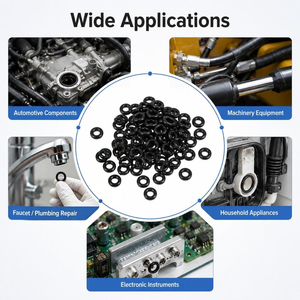 50Pcs Nitrile Rubber O-Rings Sealing Gasket, 2.5/3/4mm Thick OD 9/15/20/24mm Metric Seal for Automotive Machine Plumbing