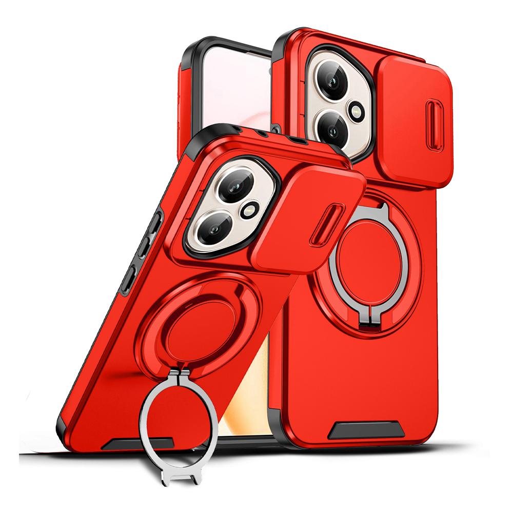 KEYSION 360° Ringständer Handyhülle für HONOR 400 Pro 5G Schiebkamera Schutz Magnetische Stoßfeste Rückabdeckung für Honor 400 5G