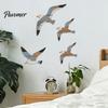 3D Wooden Bird Wall Hanging 3/4Pcs Seagull Decor, Nautical Coastal Theme Art, Natural Wood Texture Decor Adhesive Sculpture for Home Bedroom