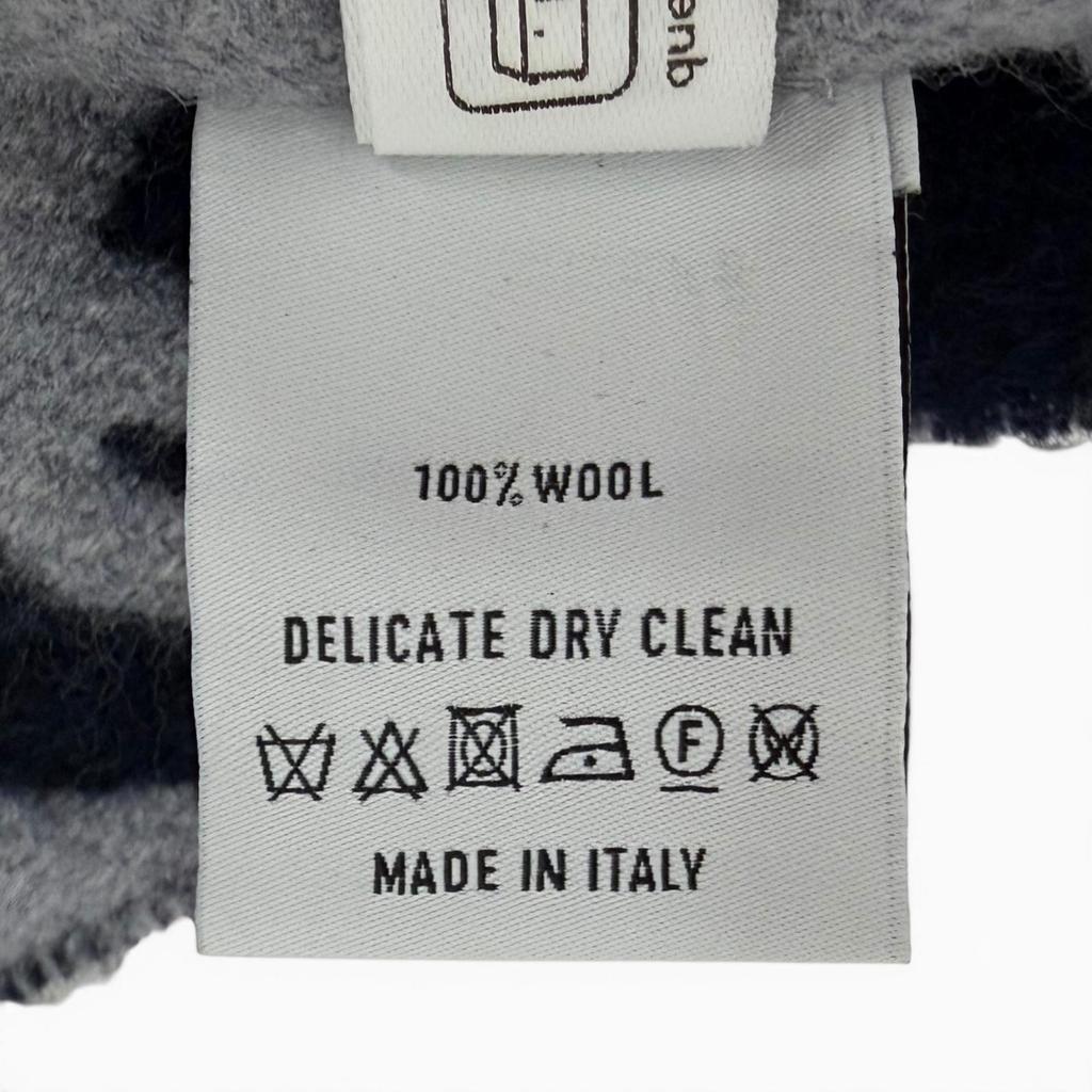 Excellent BERLUTI Scarf Calligraphy Scritto Stole Navy wool mens Used