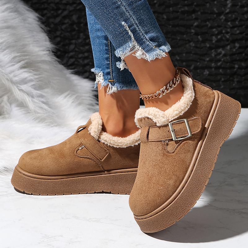 Fashion Autumn Winter Thick Sole Plush Snow Boots Women Comfy Warm Fleece Lining Ankle Boots Woman Anti Slip Platform Cotton Shoes Mujer