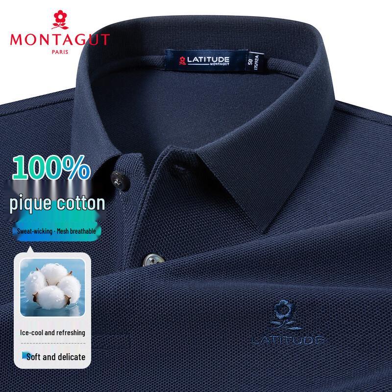 MONTAGUT Men s 100% Cotton Cooling Pique Polo Shirt 4XL