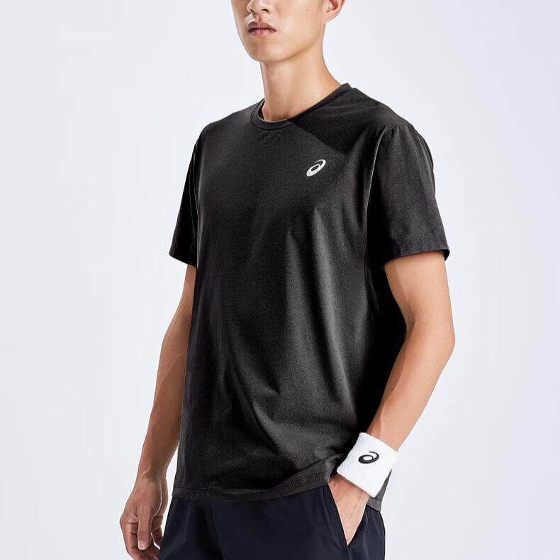 New ASICS Men Running T Shirts Men's Black 2031E851-001