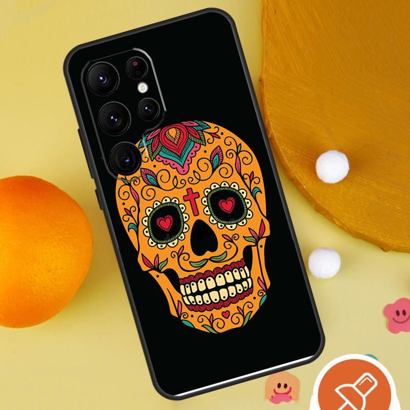 Mexican Skull Girl Tattooed Art Phone Case For Samsung Galaxy S25 Ultra S24 S22 S21 Ultra S9 S10 S20 Plus S23 FE Funda Cover