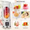 15.22 Oz Rechargeable Mini Blender] Portable USB Rechargeable Mini Blender and Juicer - 3 Modes, Digital Display, 6/12 Blades, Safety Lock