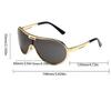 Oversized Metal Double Bridges Men Sunglasses Fashion One Piece Women Gradient Sun Glasses