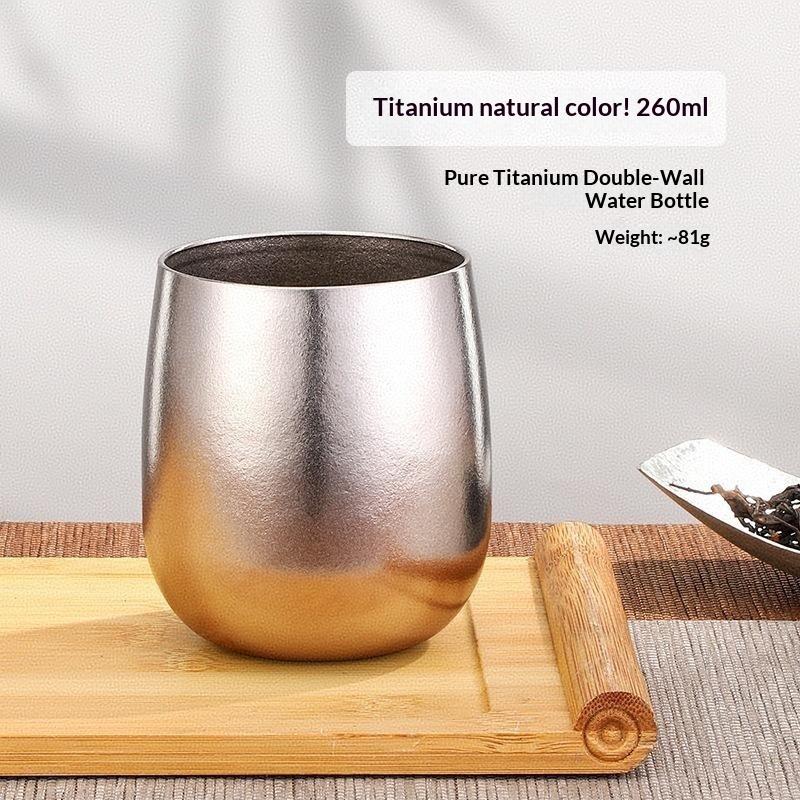 Pure Titanium Water Cup Double Wall Titanium Mug Lightweight Insulated Beer Tea Tumbler For Home Office Daily Drinking
