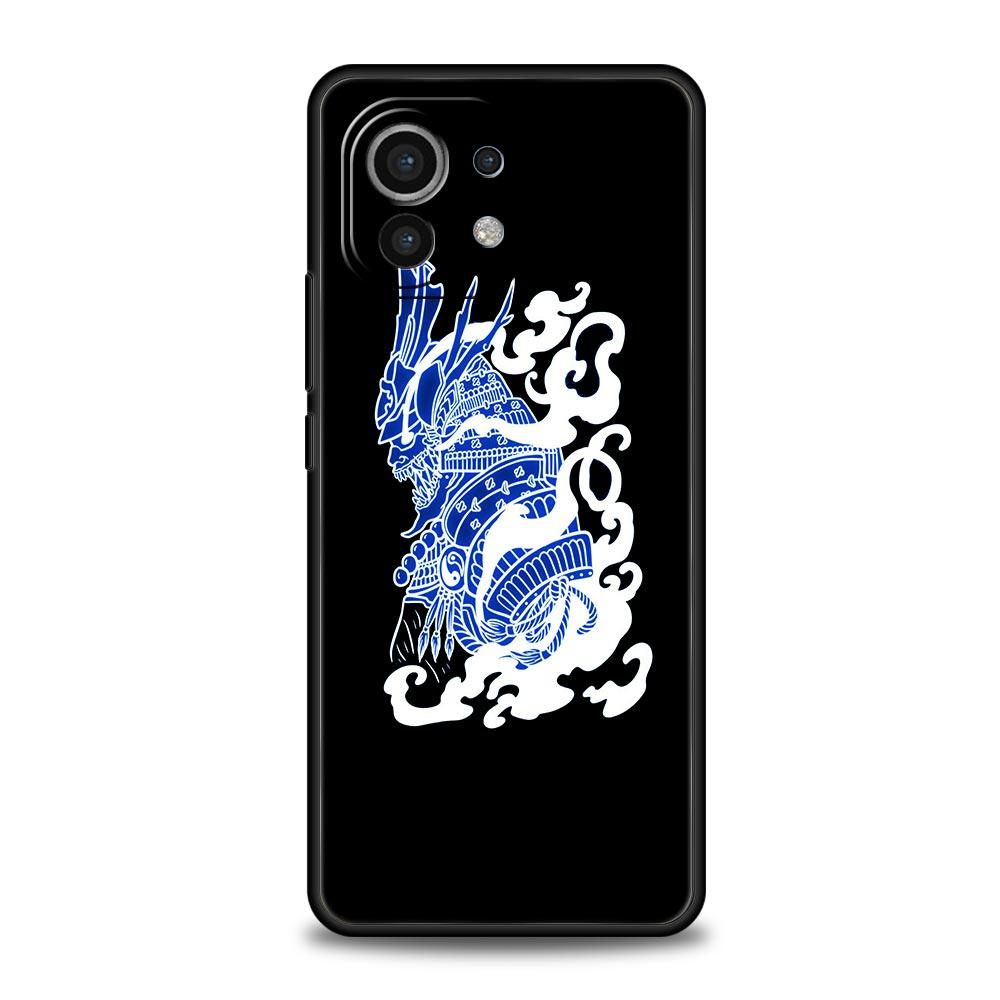 Etui do Xiaomi Poco X4 X3 NFC F3 F4 M3 M4 Mi Note 12T 10 11 Ultra 11T 13 Pro 10T 12 Lite 9T 5G Miękka obudowa Samurai Oni Maska neon