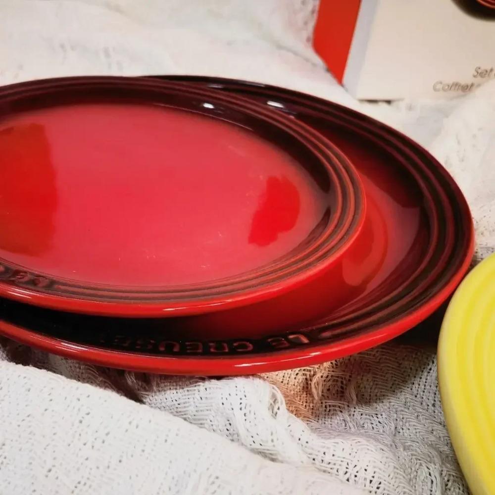 French Rainbow Underglaze Color Plate Vegetable 9-inch Ceramic 7-inch Vegetable PlateRainbow Color Western Food Trays