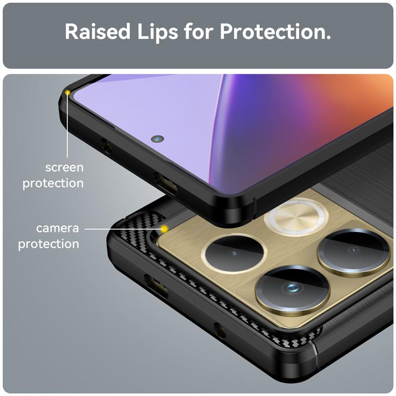 For Infinix Note 40 Case For Infinix Note 40 4G Cover 6.78 Inch Carbon Fiber Shockproof Silicone Bumper For Infinix Note 40