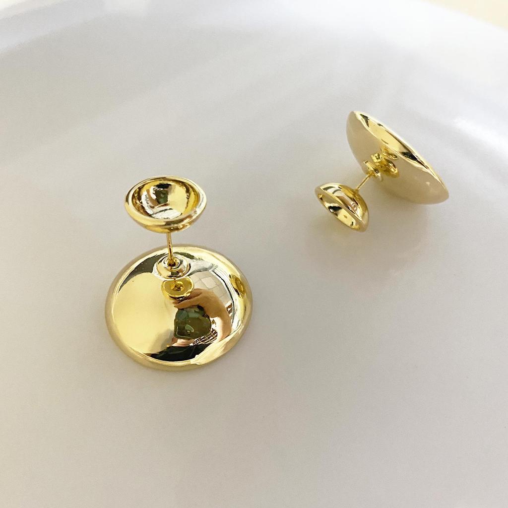 Personalized Semicircular Sphere Stud Earrings