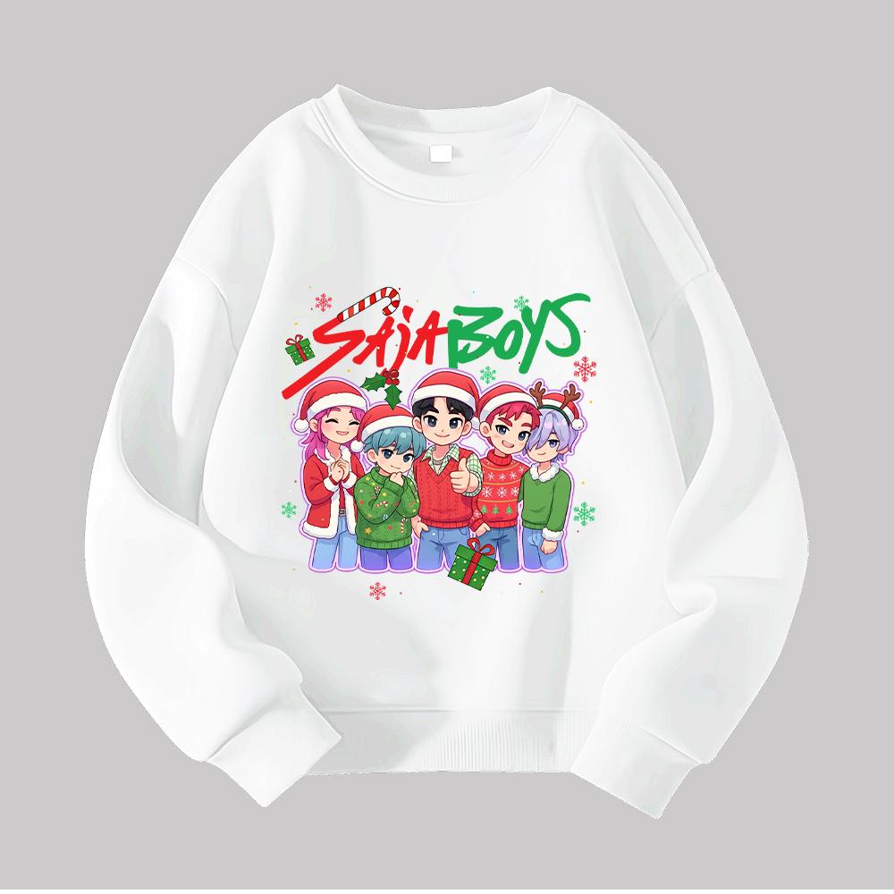 HUNTRX Devil Hunter Weihnachten Kinder Rundhals-Sweatshirt mit Rumi, Mira, Zoey Design für festlichen Spaß