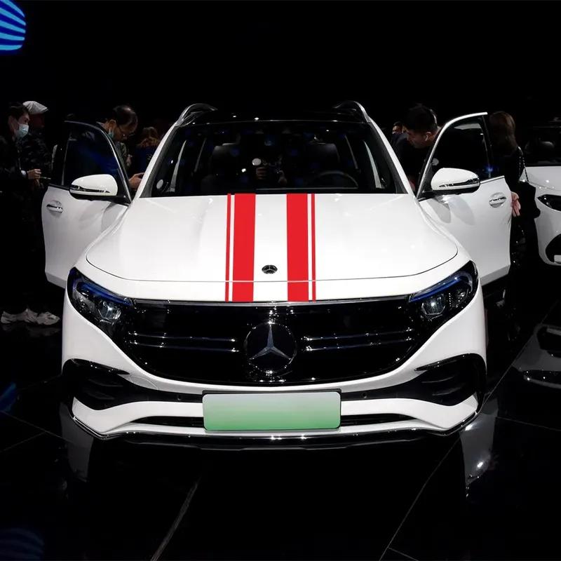 car hood front cover truck accessories 2PCS Fashion sports car fringe pattern car sticker DIY adornment modelling vinyl