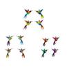 4 Pcs Acrylic Hummingbird Wall Art 2D Colorful Garden Birds Sculpture Outdoor Fence Hanging Ornaments for Garden Yard Living Room Kids Room Patio