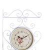 Antique Double Sided Wall Clock Double Faced Art Clock Iron Metal Creative Classic for Office Outdoor Garden Study Decoration