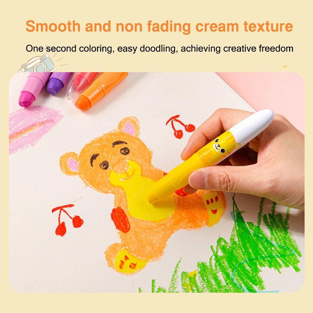 Cute Quick Dry 12 Color Drawing Pens Washable Non-dirty Hand Twistable Coloring Sticks Water-Soluble Back to School Supplies