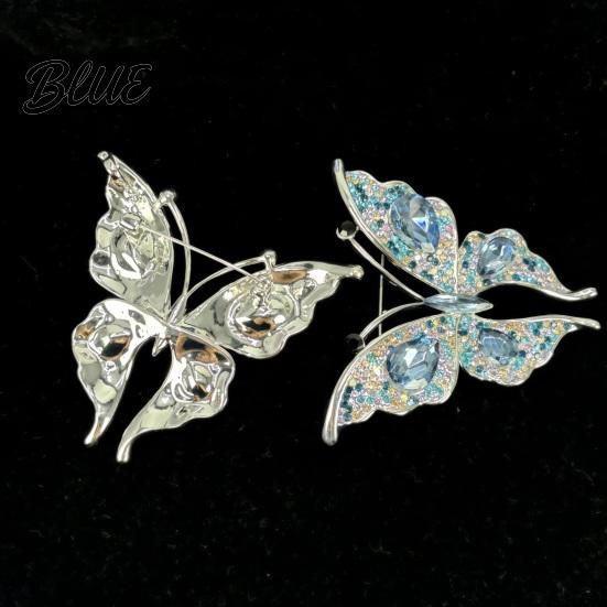 Long-lasting Brooch Women Butterfly Shape Dazzling Rhinestone Inlays Suit Lapel