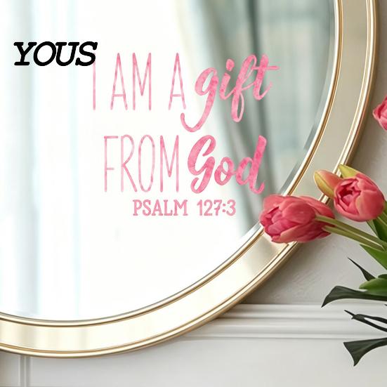 Removable Glass Decor for Home Inspirational Quote Decals Mirror, Motivational Saying Affirmation Stickers, Waterproof Static Cling Mirror Stickers