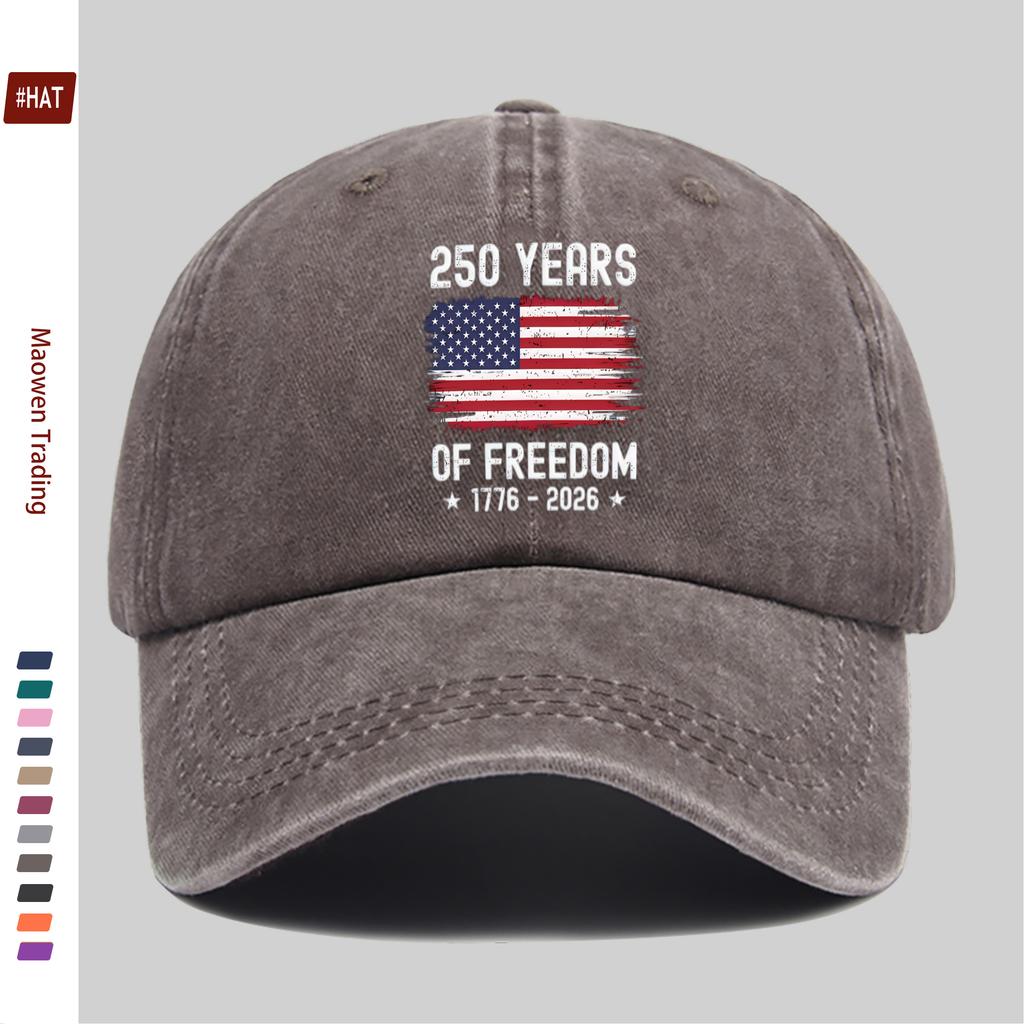Pc  Years of Freedom Meter Flag Pattern Print Casual Baseball Cap Stylish Patriotic Womens Daily Trucker Sun H