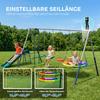 5-in-1 Swing Set with Slide Height-Adjustable Swing Frame with Nest Swing 382x196x203 cm Multicolor