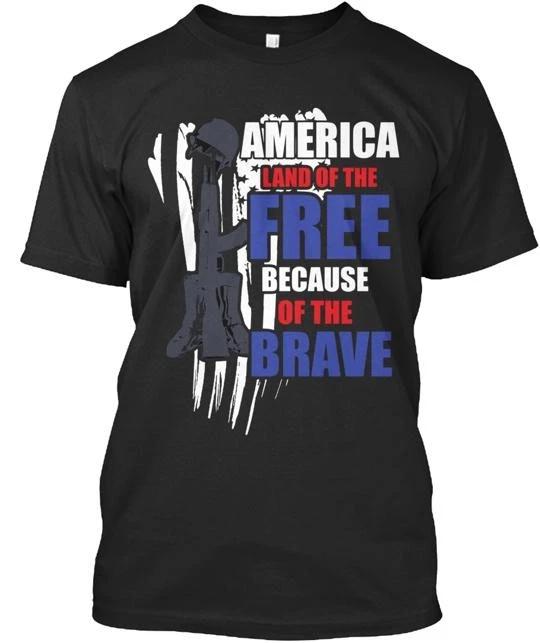Land Of The Free Because Brave T shirt Made in the USA Size S to 5XL S