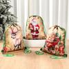 6pcs Christmas Drawstring Bags Christmas Party Decoration 2026 Xmas Santa Claus Cute Gift Bags Navidad Natal New Year Gift 2026