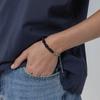 SN.237 Black Beaded Surgical Steel Bracelet