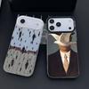 R-Rene Magritte Art phone case for iPhone 17 17Air 16 15 14 13 12 11 Pro Max Plus Colorful Silver