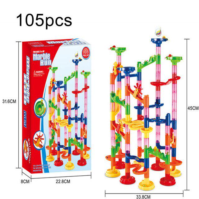 DIY Track Building Pipe Blocks For Children Ball Circuit Marble Race Run Maze Balls Educational Toys Gift For Children